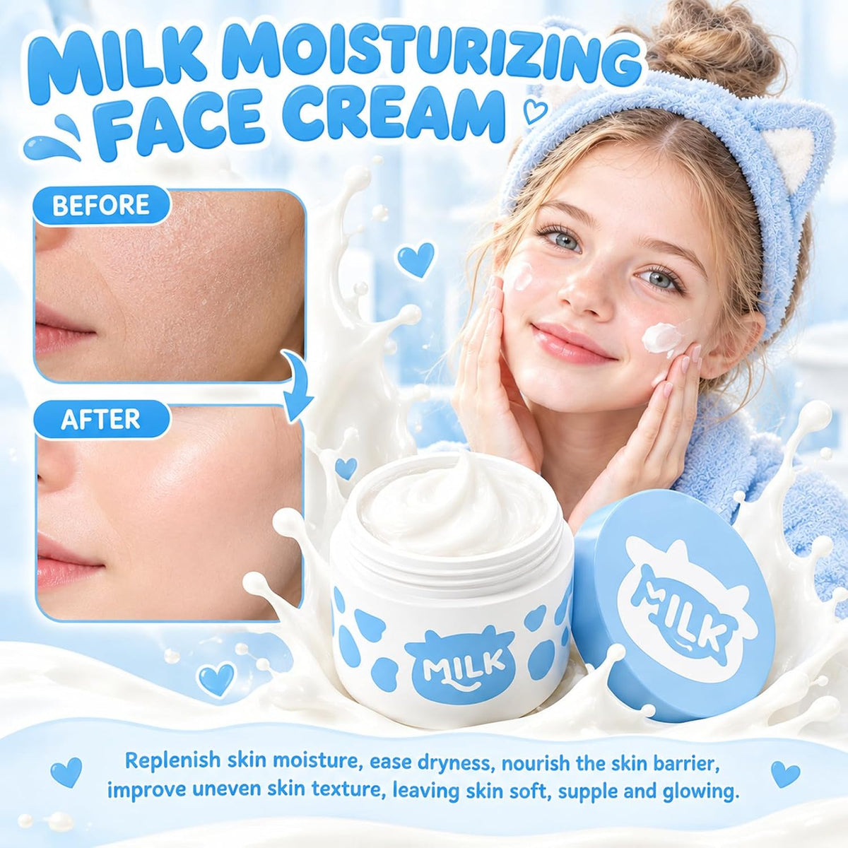 Milk Moisturizer for Kids & Teens – Hydrating, Lightweight Daily Cream